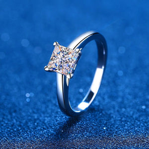 Moissanite Engagement Ring - Princess Cut